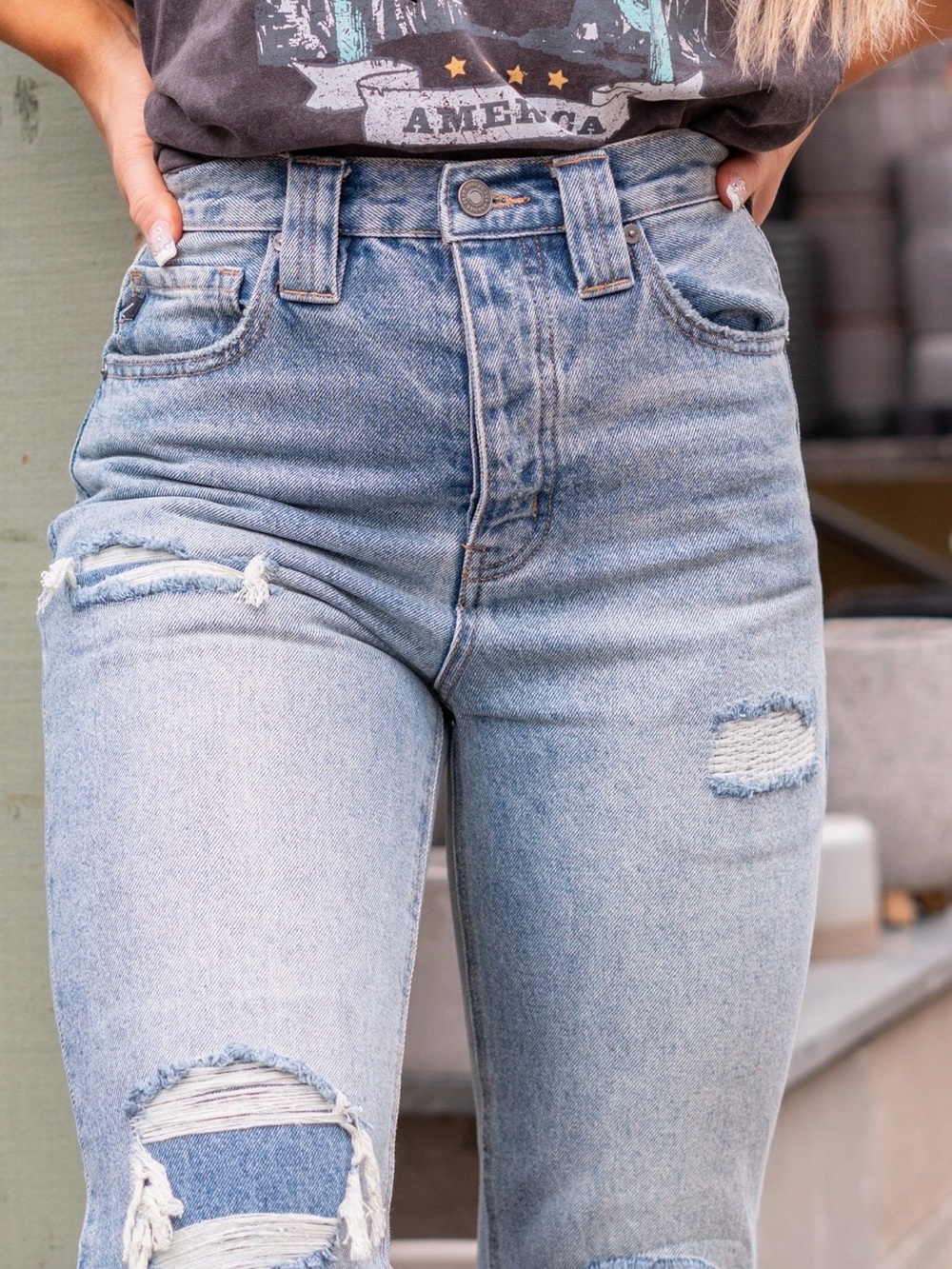 Kancan VINTAGE VIBE HIGH RISE 90S STRAIGHT JEANS - Picture 6 of 16